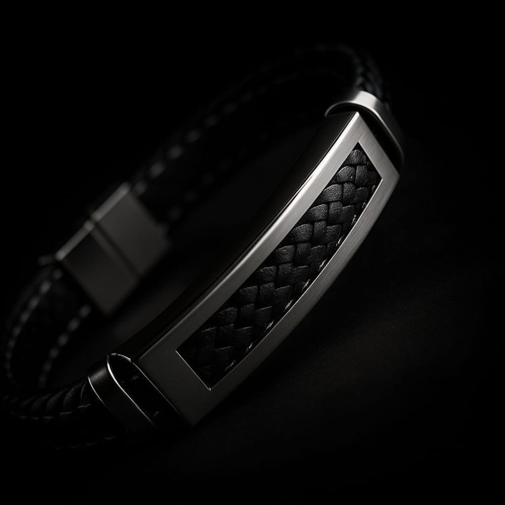 PULSERA ACERO  DE ECOCUERO C-109C