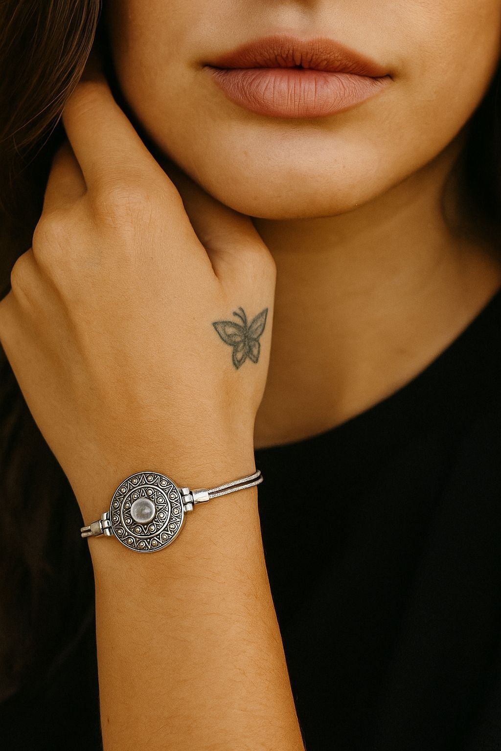 PULSERA PIEDRA LUNAR 18+1cm C-23A