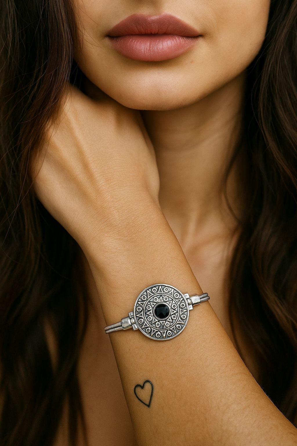 PULSERA PIEDRA AZUL NATURAL 18+1cm C-23A