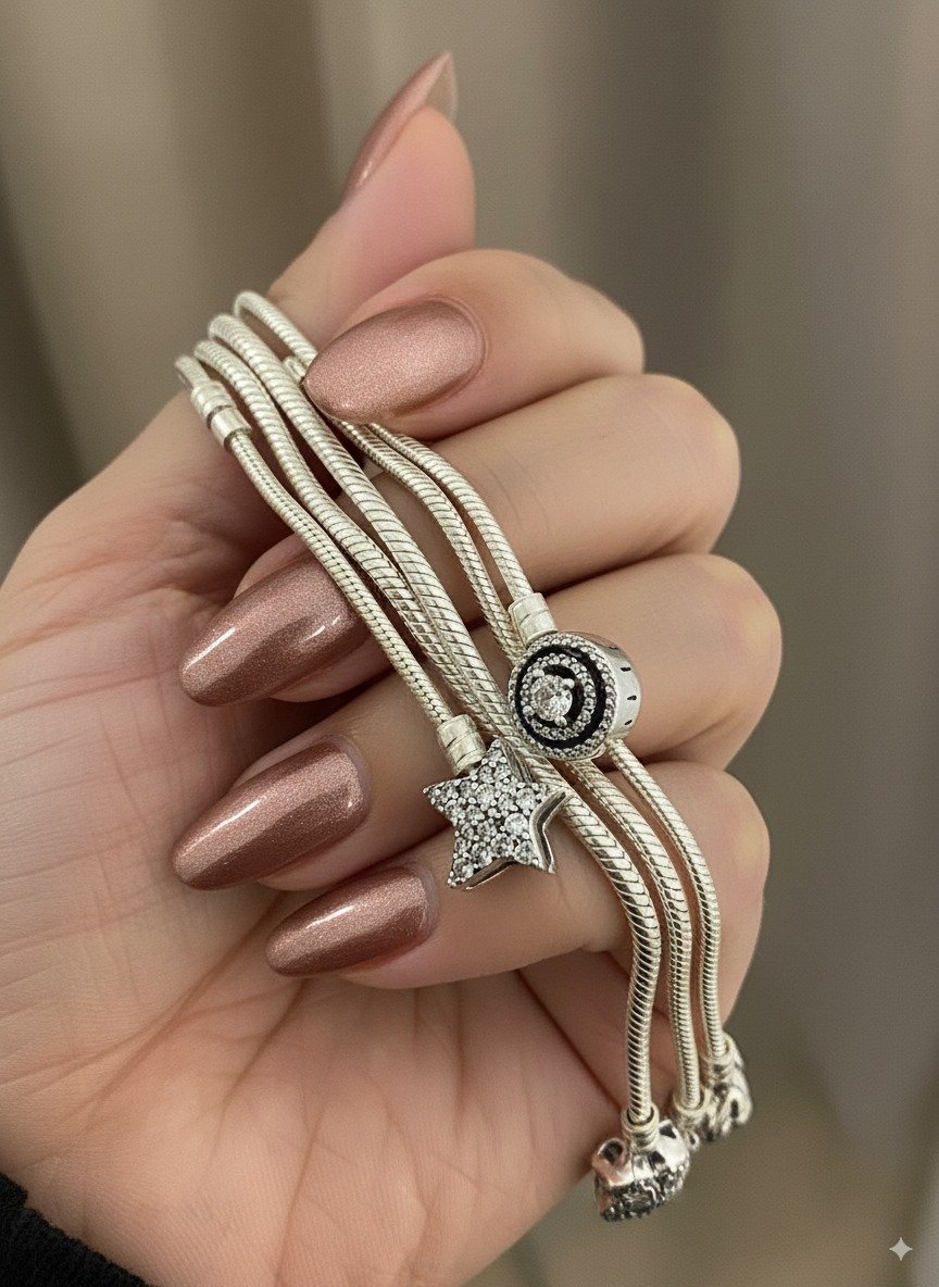 PULSERA SEMI RIGIDA CIERRE ESTRELLA CON CUBIC  18cm