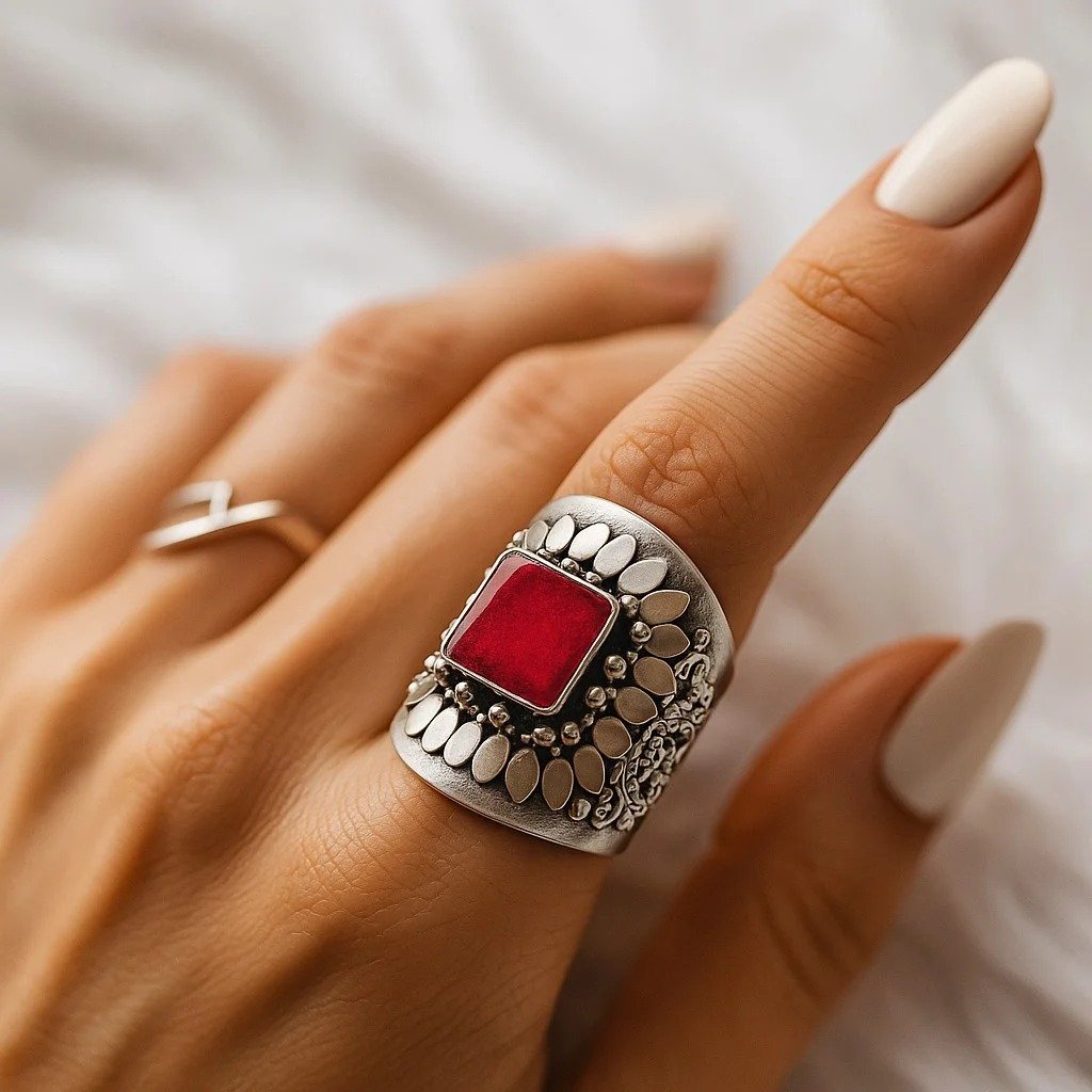 Anillo TRABAJADO CORAL C-105B