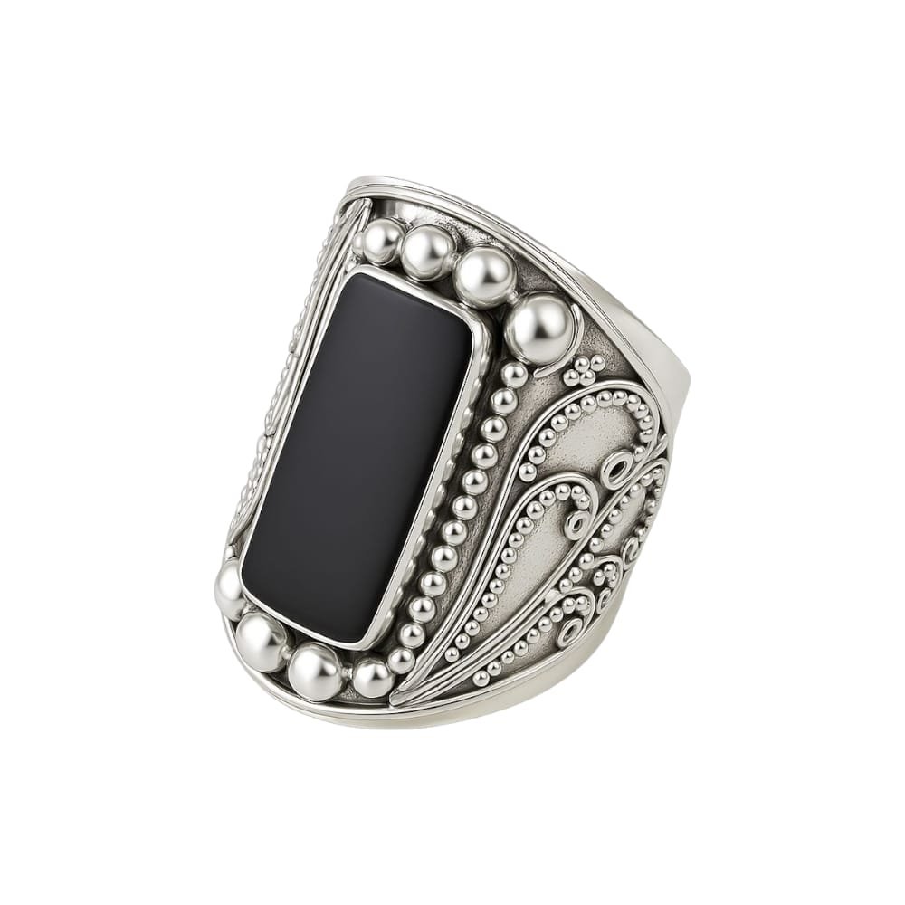 Anillo LINEA SILVER ONIX C-105B