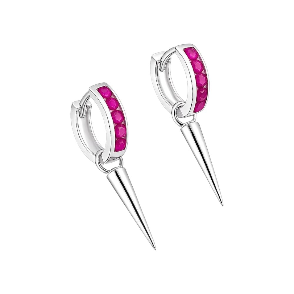 Argolla Pendulo fucsia 12mm C-113A