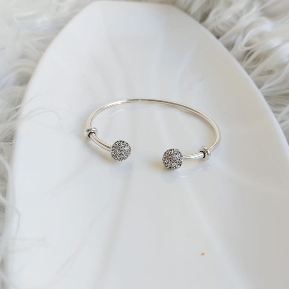 PULSERA ESCLAVA ABIERTA PAVE 19cm