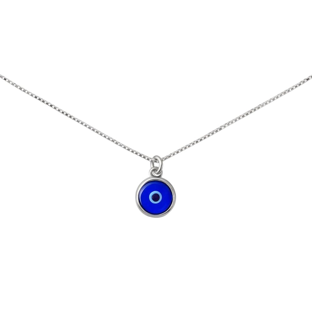 CADENA BOLITA CON OJITO TURCO AZUL 45cm C-56A