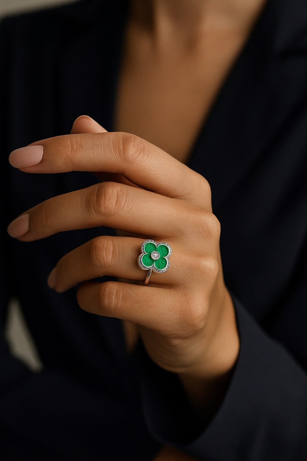 ANILLO VAN CLEFF VERDE C-38C