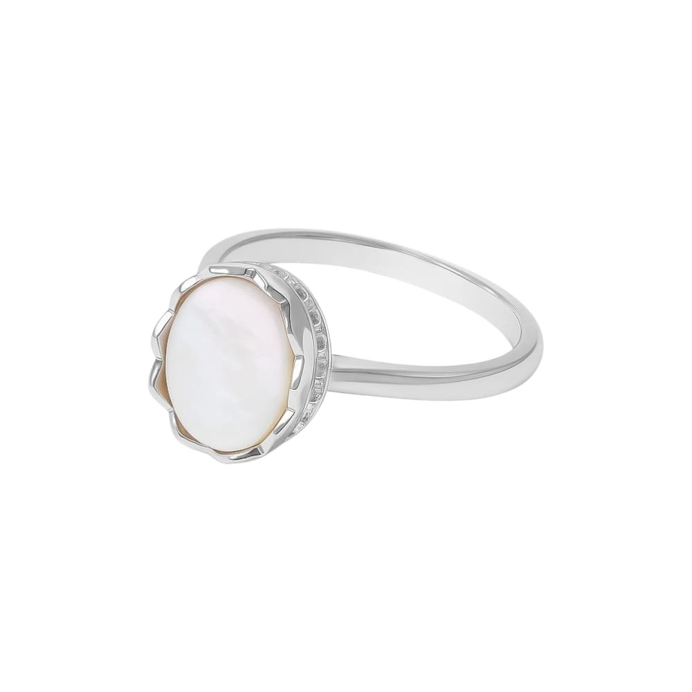 ANILLO PIEDRA NACAR RODINADO  C-38A