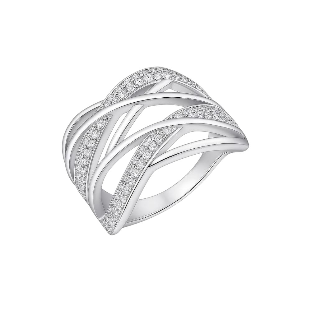 ANILLO ENTRELAZADO RODINADO C-117A