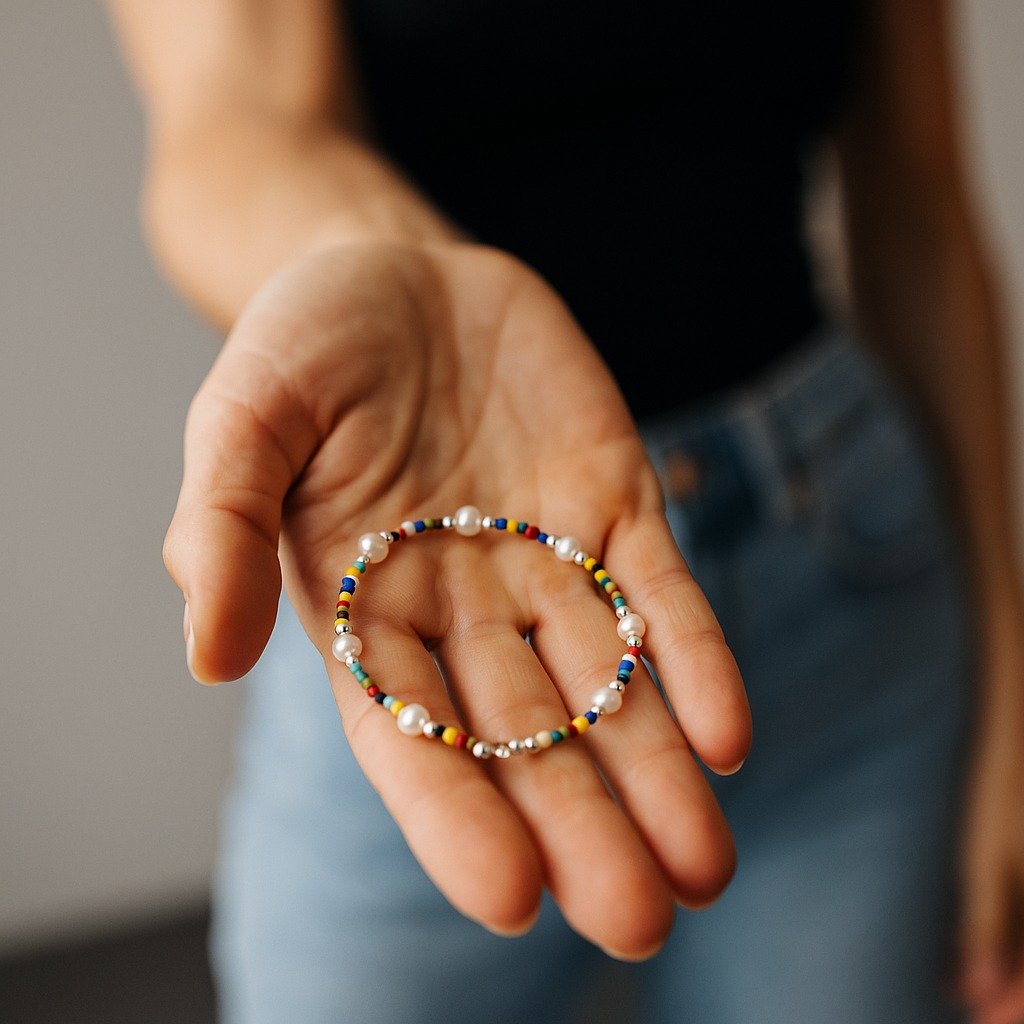 Pulsera Perla multicolor 19cm C-24A