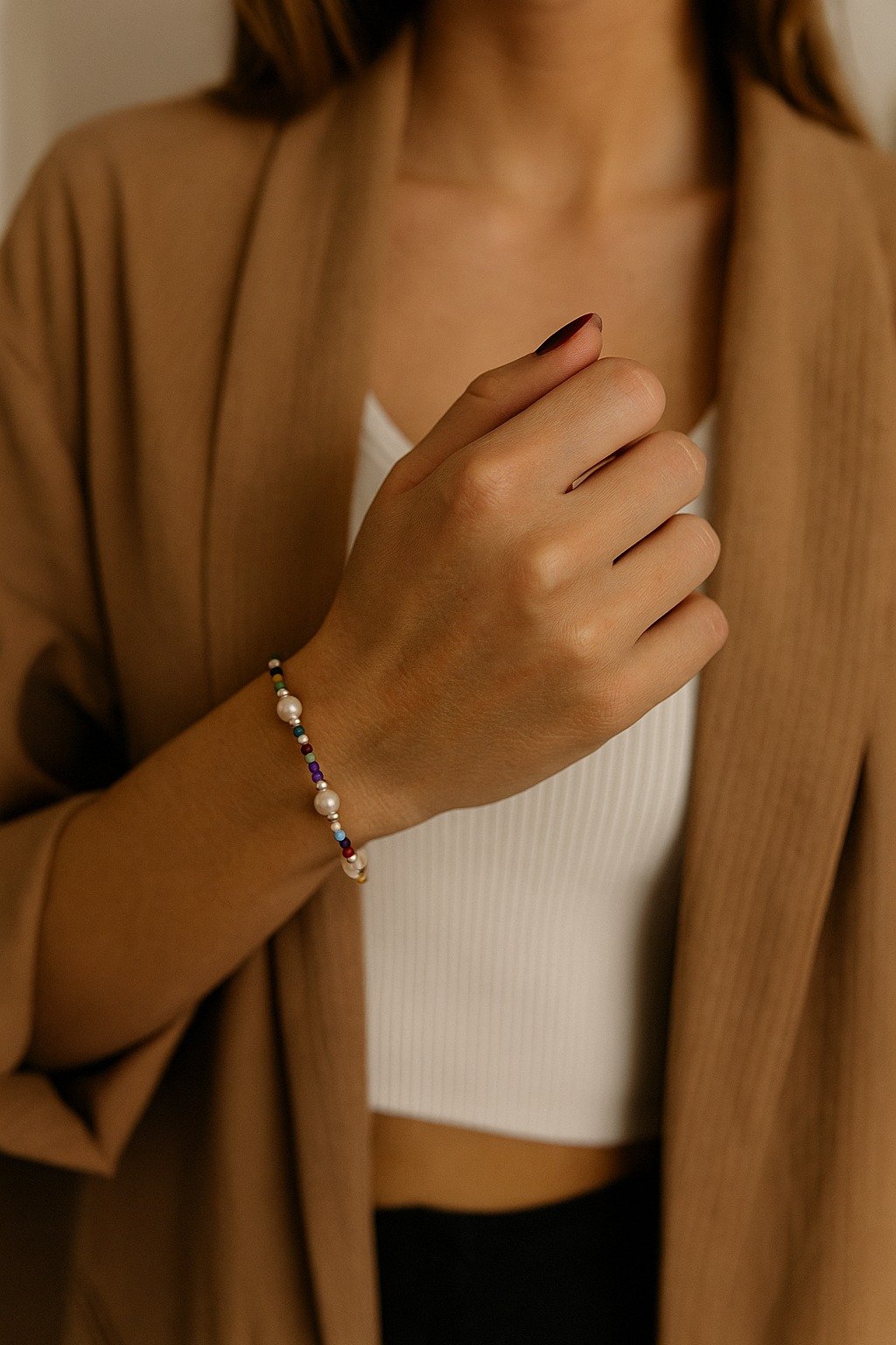 Pulsera Perla multicolor 19cm C-24A