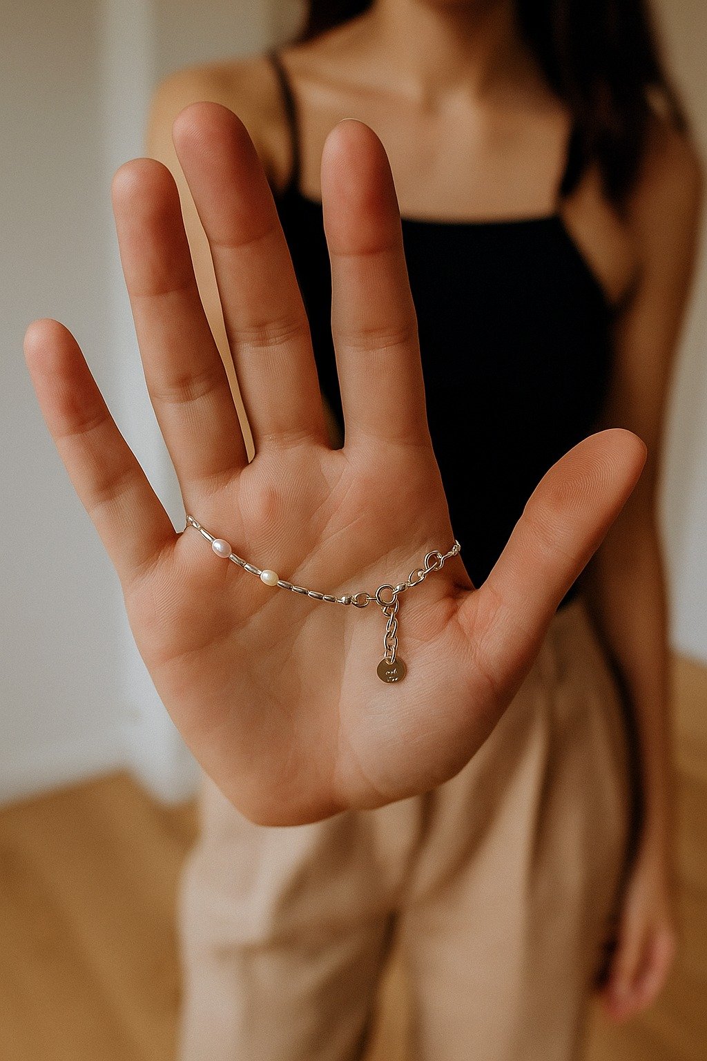 PULSERA PERLAS  17+3cm CP-P
