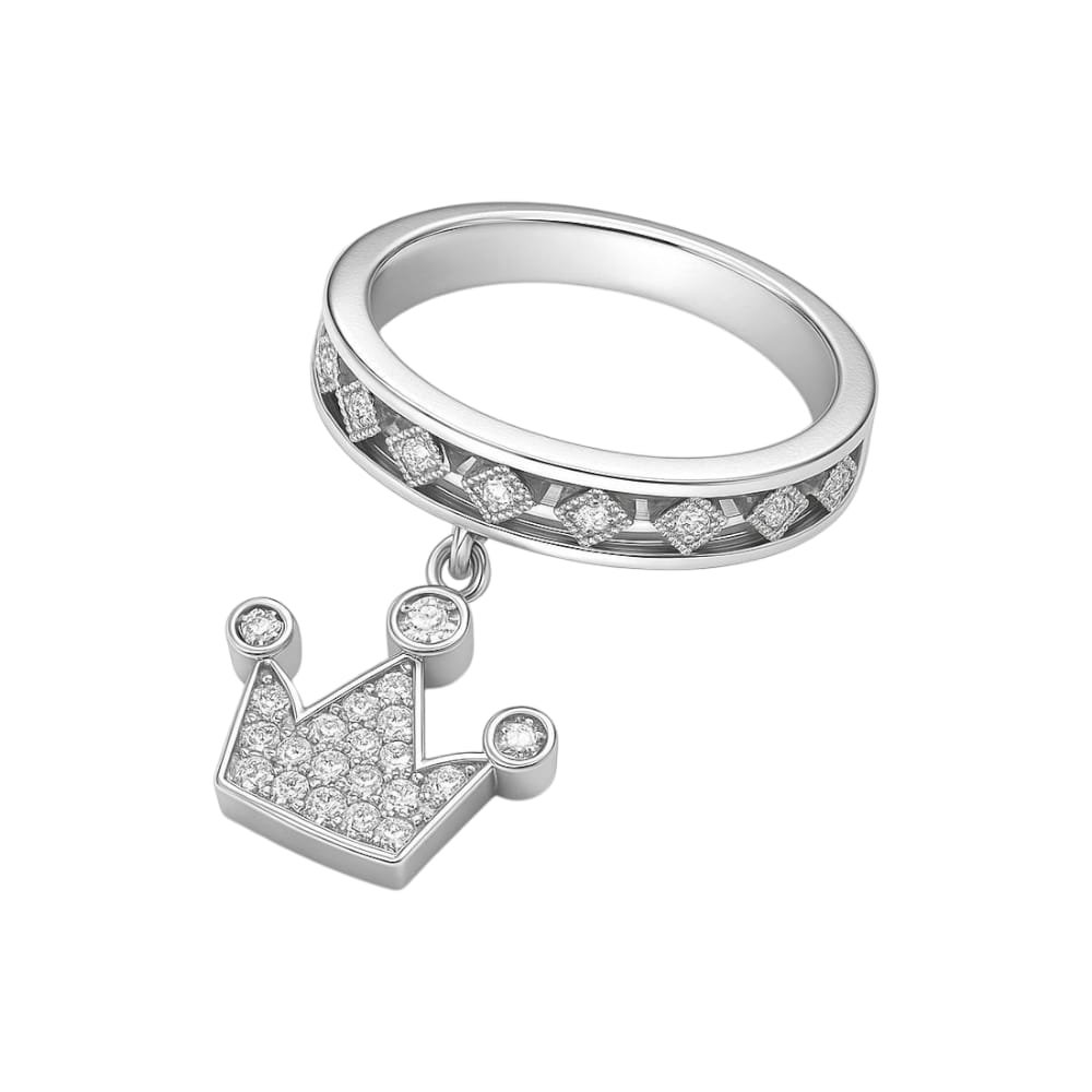 ANILLO CORONITA COLGANTE RODINADO C-117A