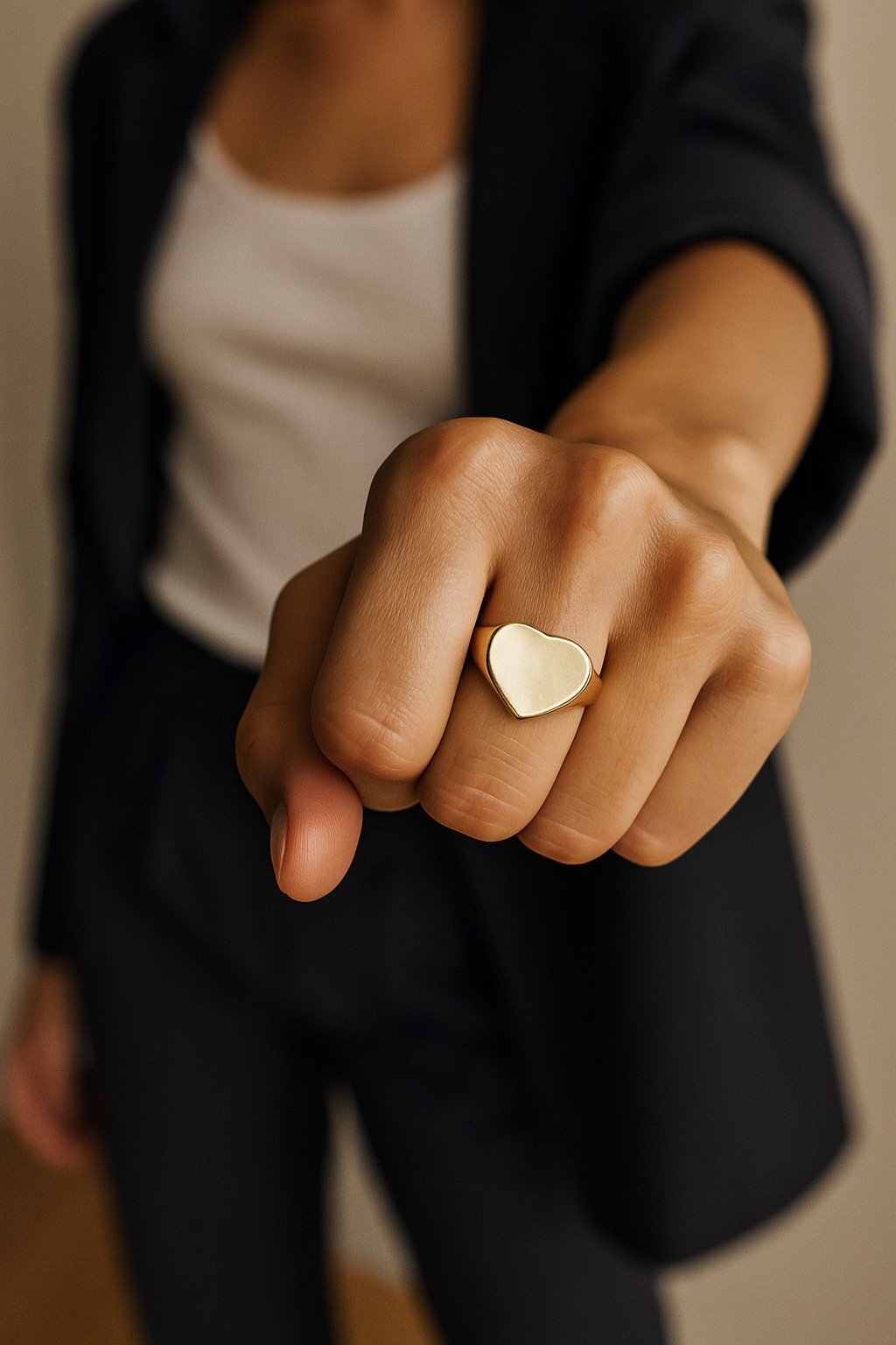 Anillo corazon liso C-111B