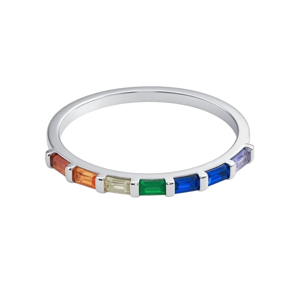 ANILLO  CUBIC BAGUETTE MULTICOLOR CM-AN