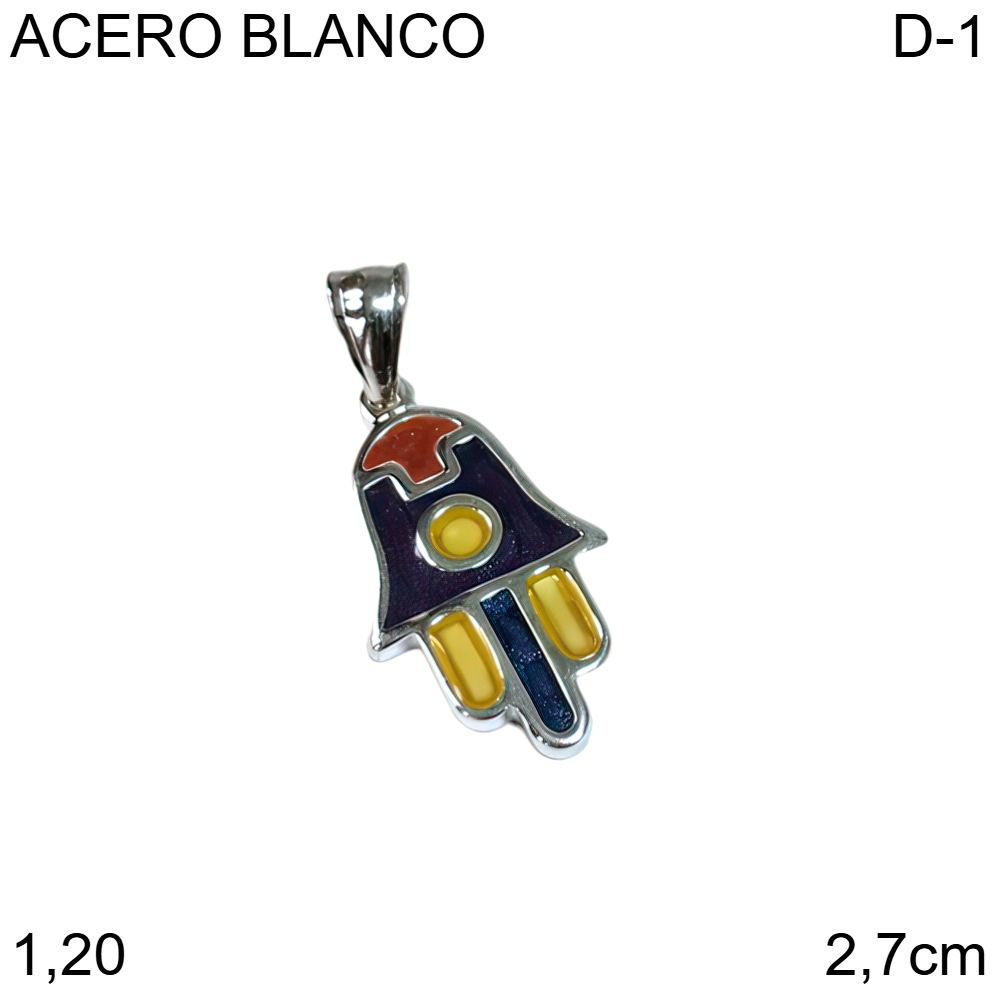 DIJE MANO DE FATIMA ACERO BLANCO