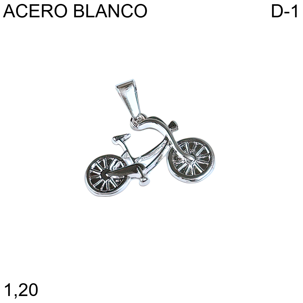 DIJE BICICLETA ACERO BLANCO