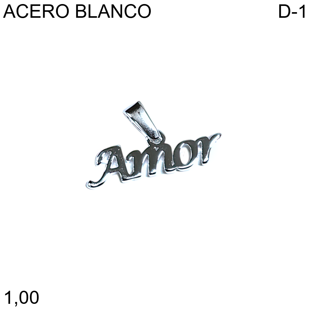 DIJE "AMOR" ACERO BLANCO