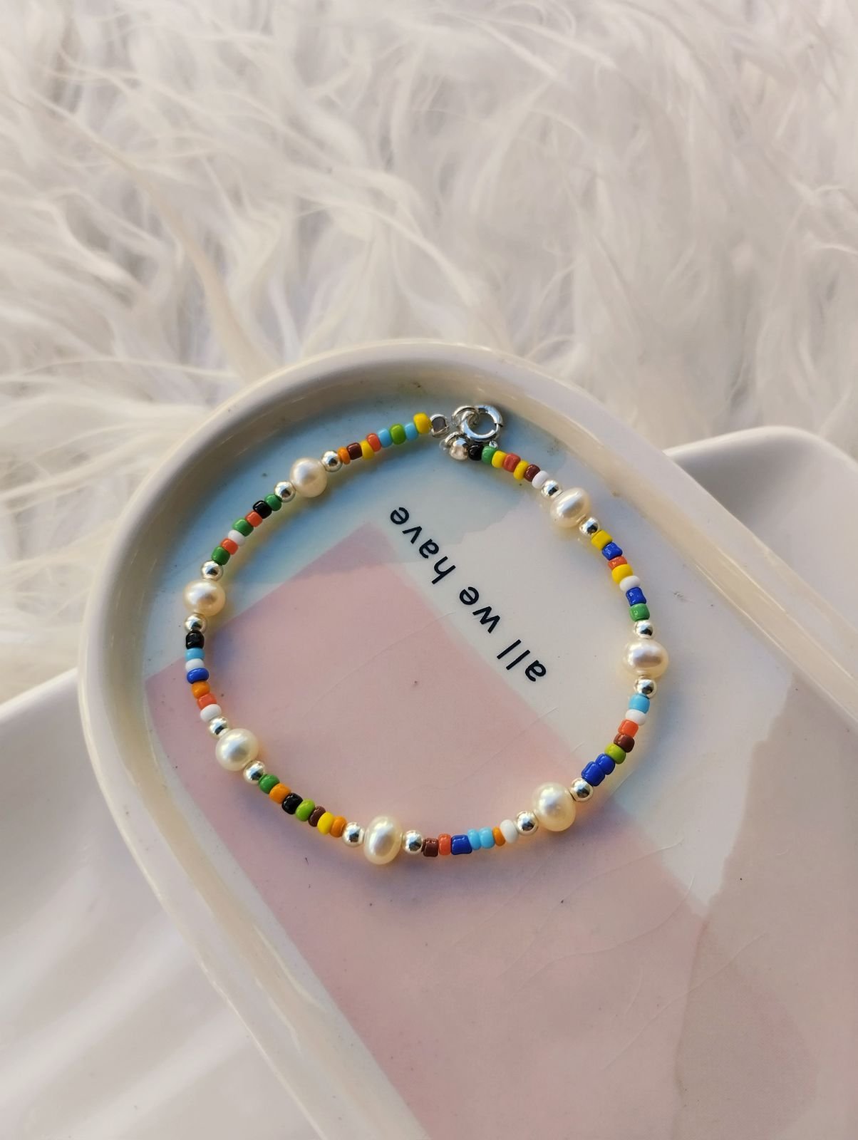 Pulsera Perla multicolor 19cm C-24A