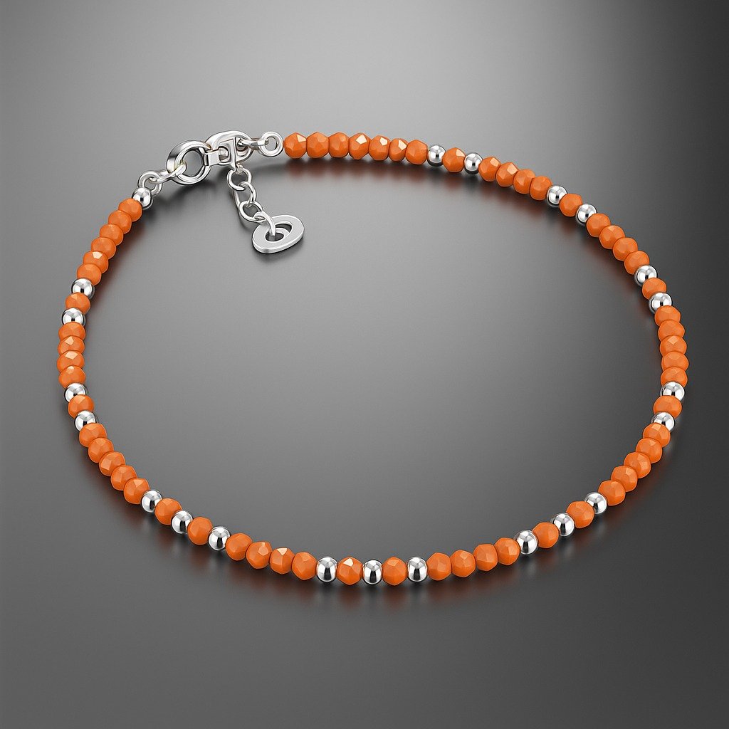 PULSERA ELASTIZASA PIEDRA NARANJA C-24A