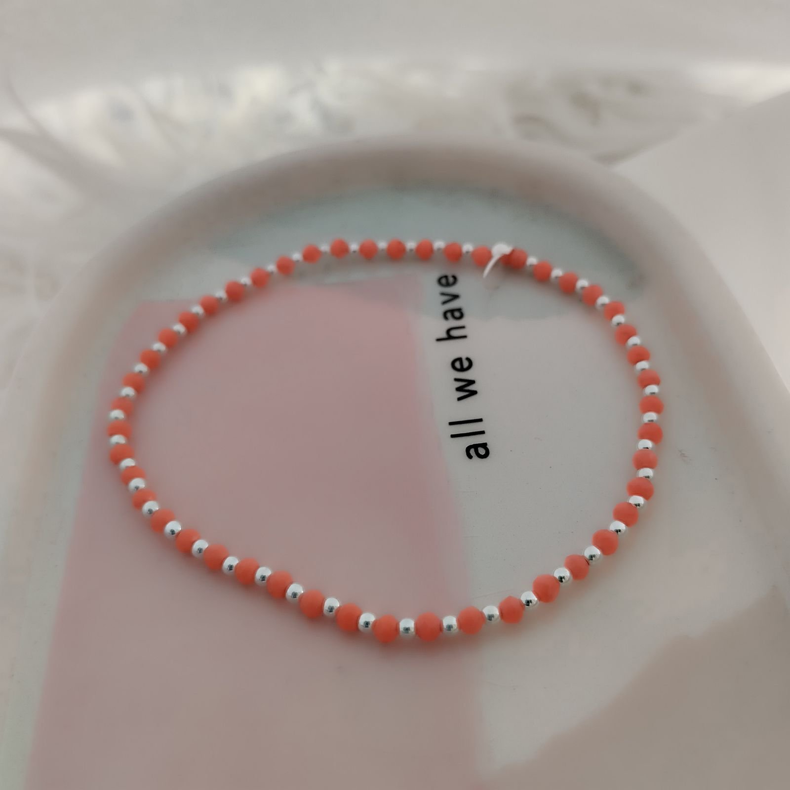 Pulsera elastizada piedra naranja C-24B