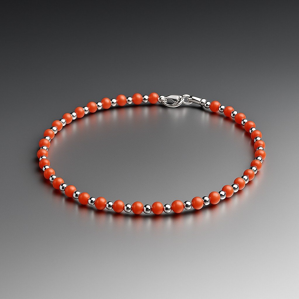 Pulsera elastizada piedra naranja C-24B
