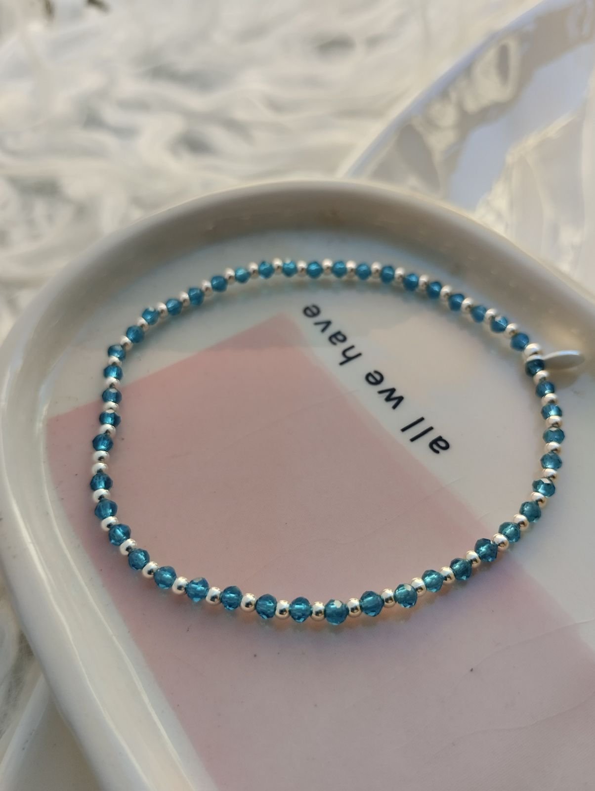 Pulsera elastizada turquesa C-24B