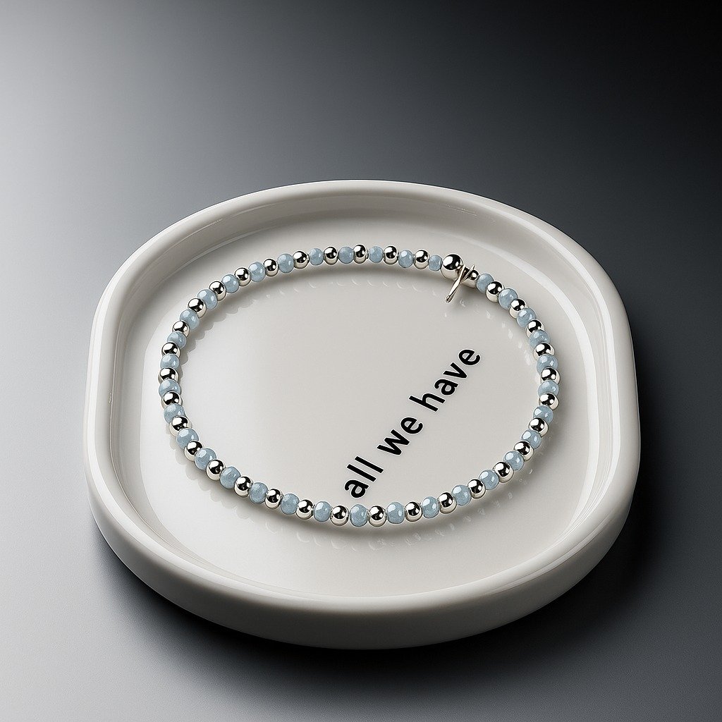 Pulsera elastizada piedra celeste C-24B