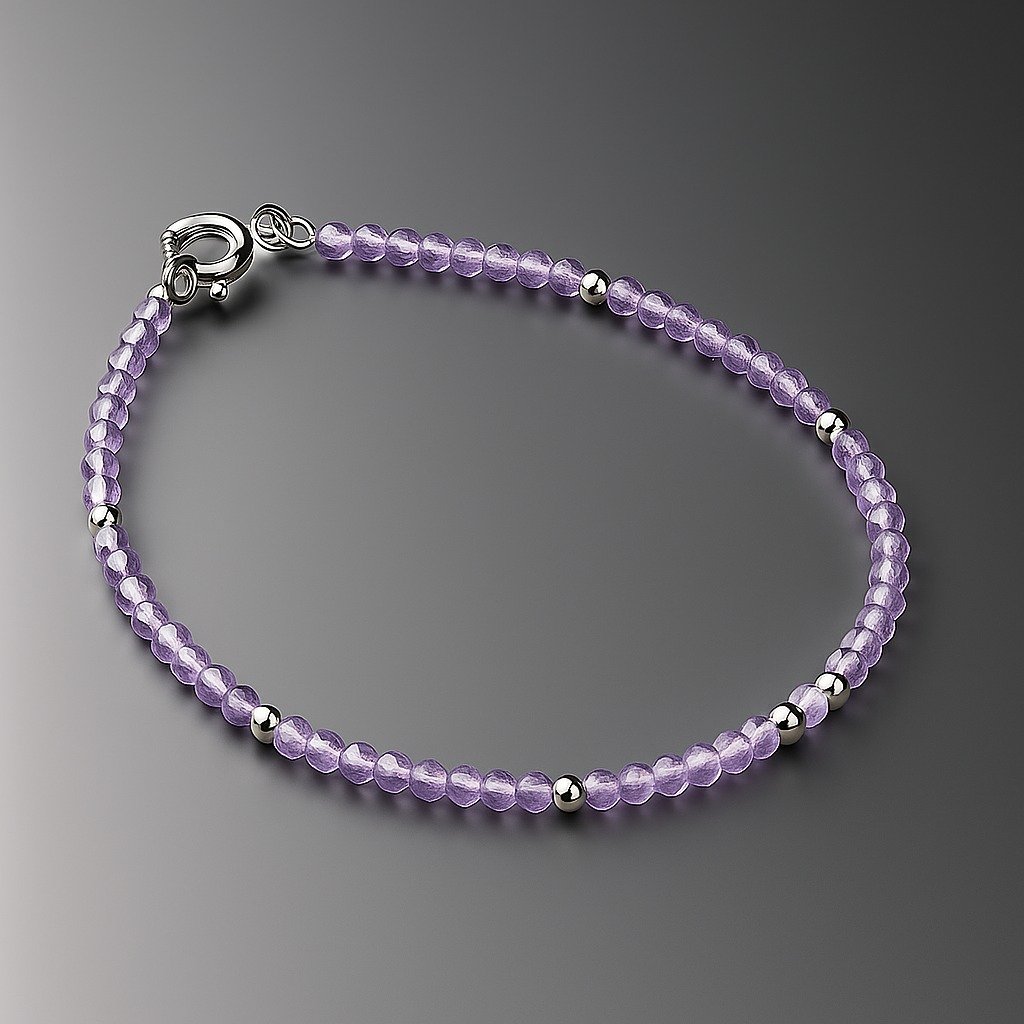 PULSERA ELASTIZADA PIEDRA LILA C-24A
