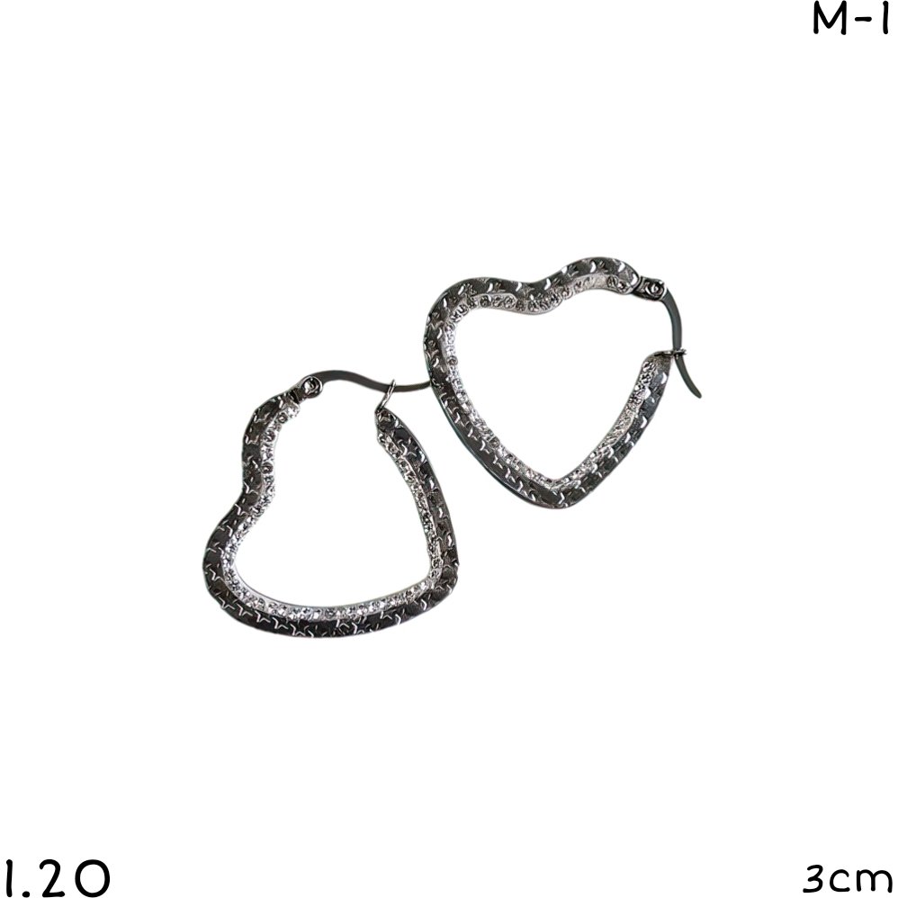 ARGOLLAS CORAZON BRILLO 3CM