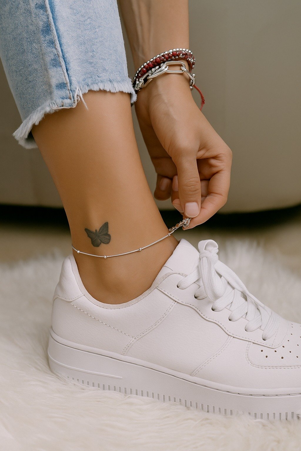 TOBILLERA CLAPTON CON BOLITAS 22+3cm C-24A