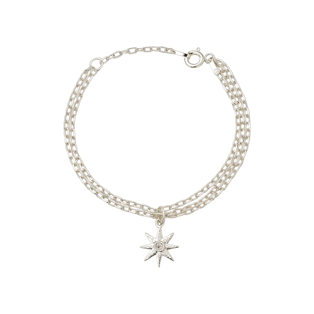 PULSERA TRIPLE CON ESTRELLA 19cm  C-23B