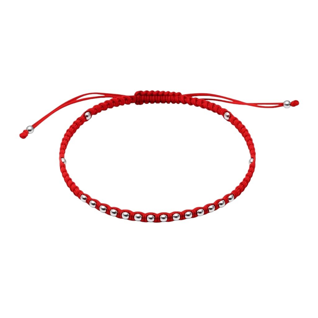 PULSERA HILO ROJO BOLITAS  "REGULABLES" C-26C