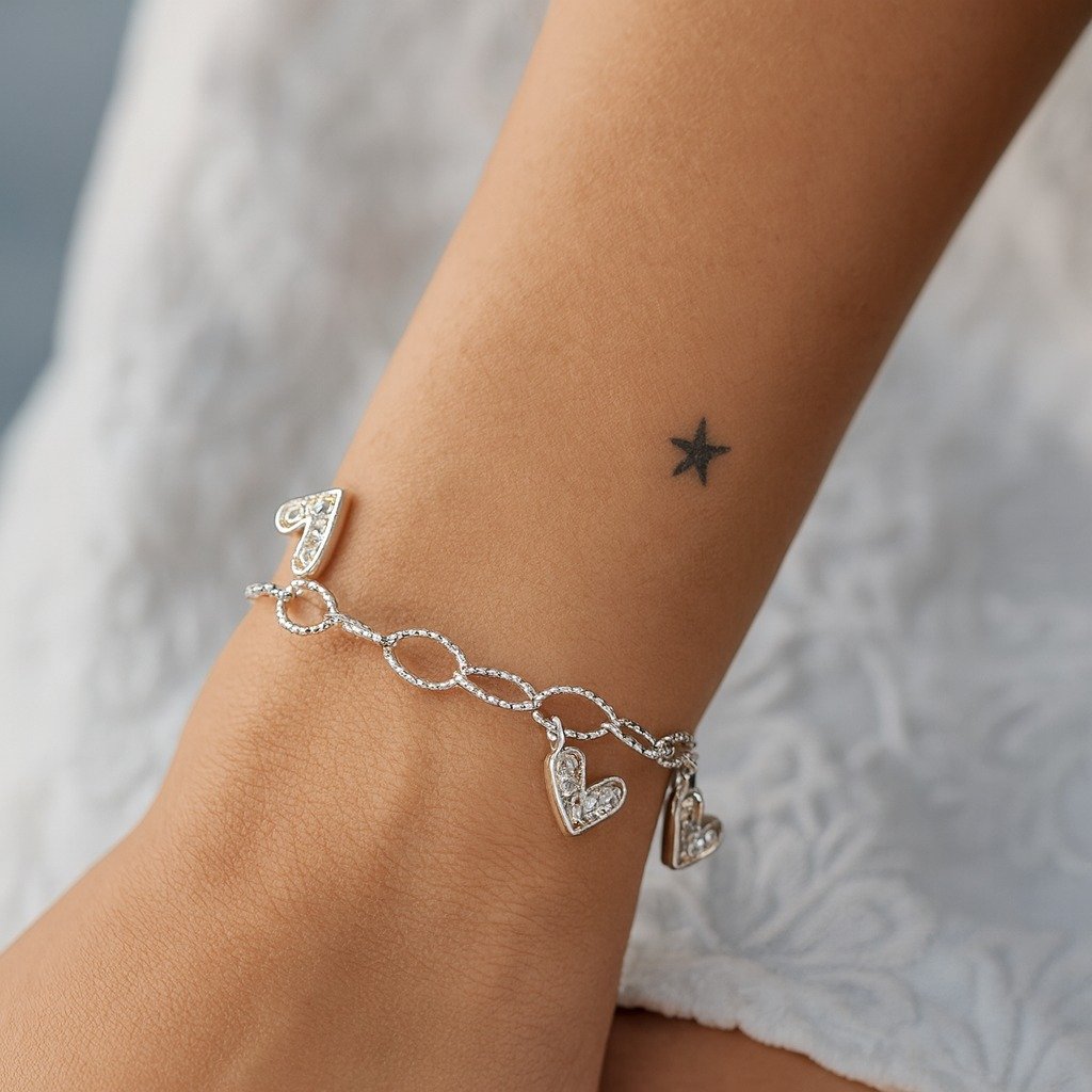 PULSERA CORAZONES 17+3cm CP-P