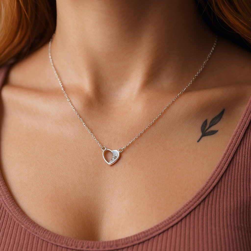 CONJUNTO CORAZON BRILLO 42+3cm CP-C