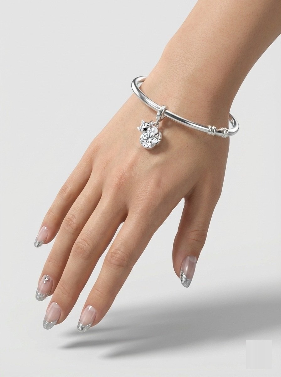 CHARMS  GATO ZAFIRO BLANCO T-1C