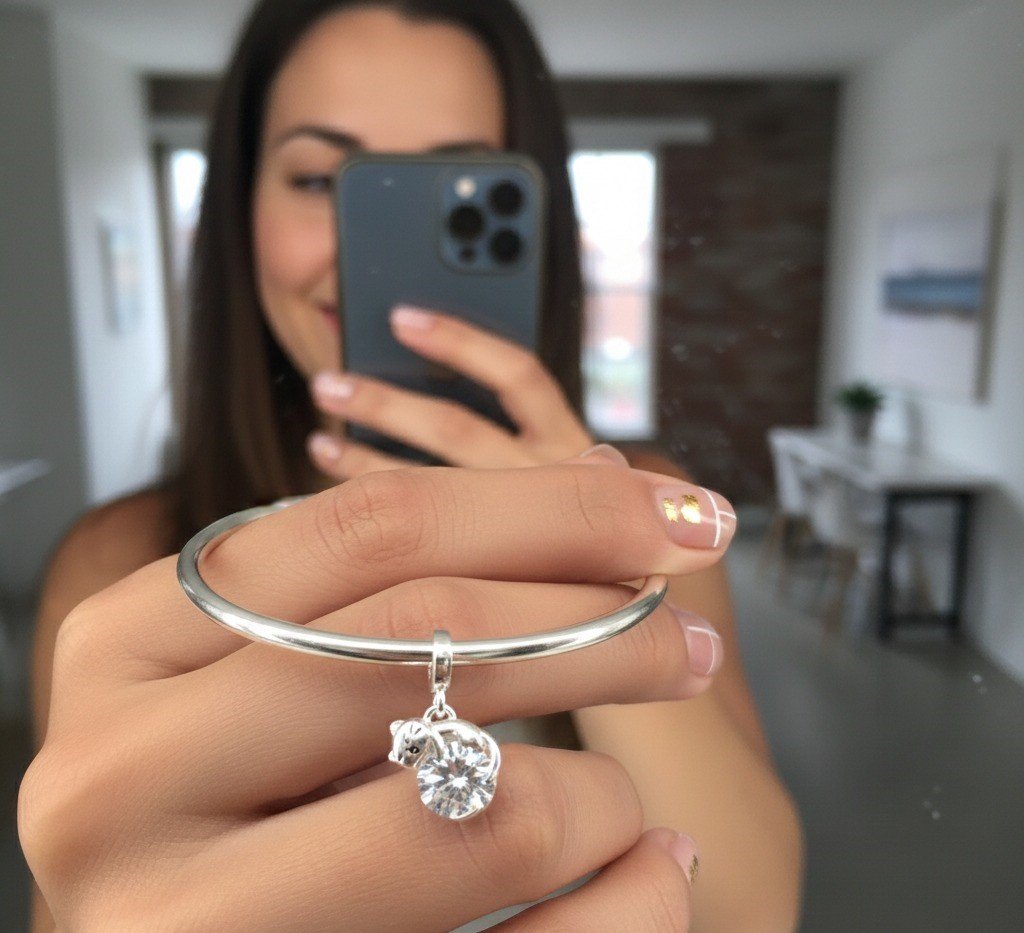 CHARMS  GATO ZAFIRO BLANCO T-1C