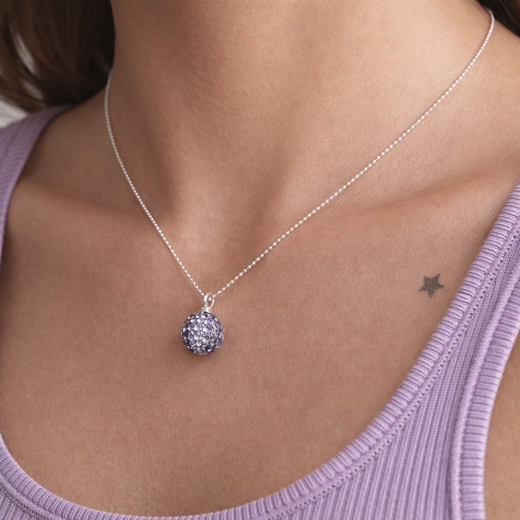 CONJUNTO ESFERA DE STRASS LILA 40cm C-56C