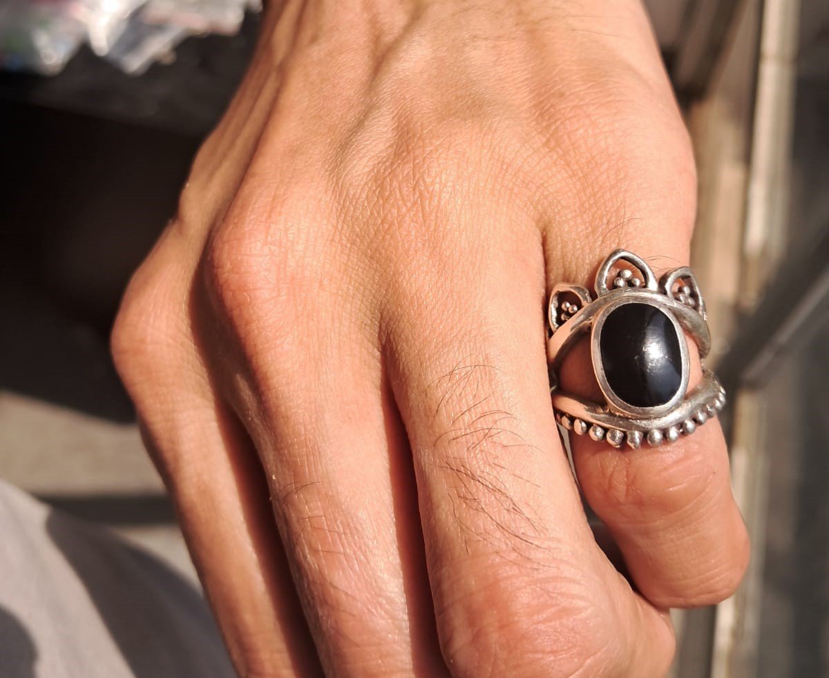 ANILLO MANDALA ONIX "TALLE UNICO #5" C-111C