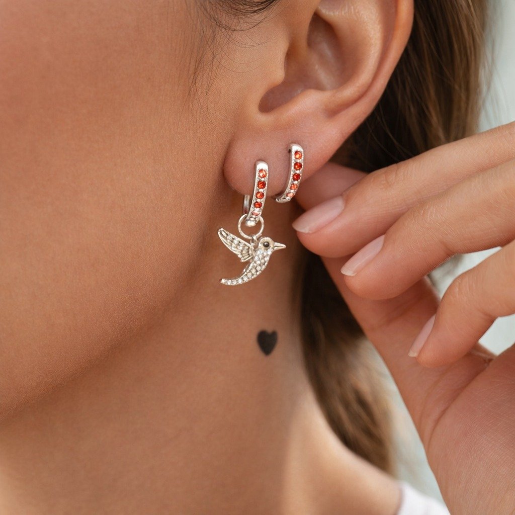 Argolla colibri rojo C-113A