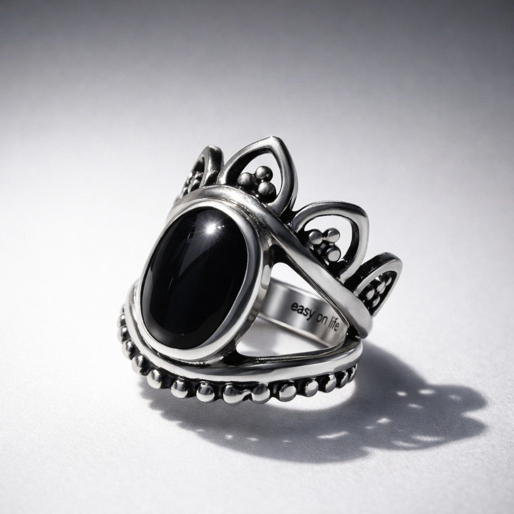 ANILLO MANDALA ONIX "TALLE UNICO #5" C-111C