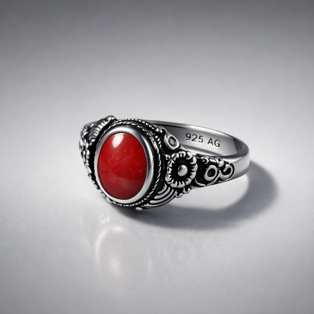 ANILLO FLORCITAS CORAL ROJO C-111C