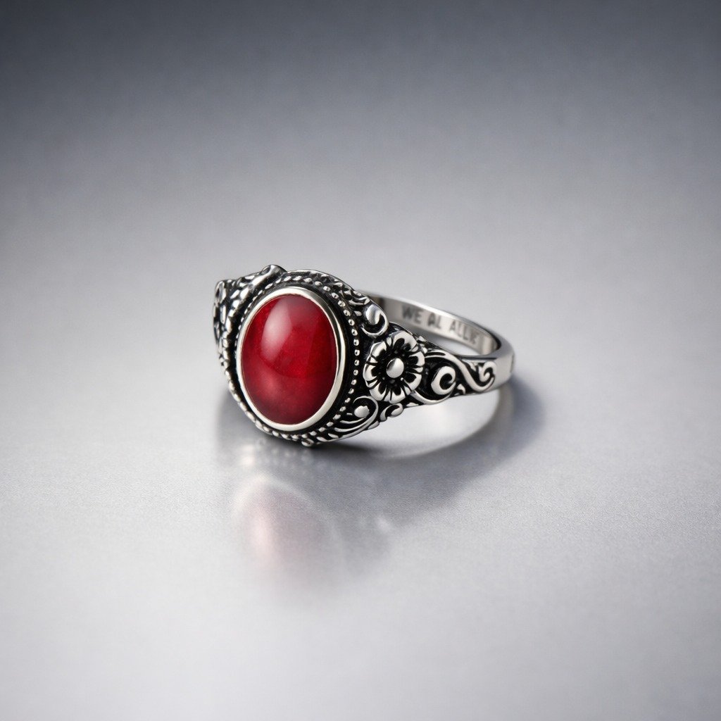 ANILLO FLORCITAS CORAL ROJO C-111C