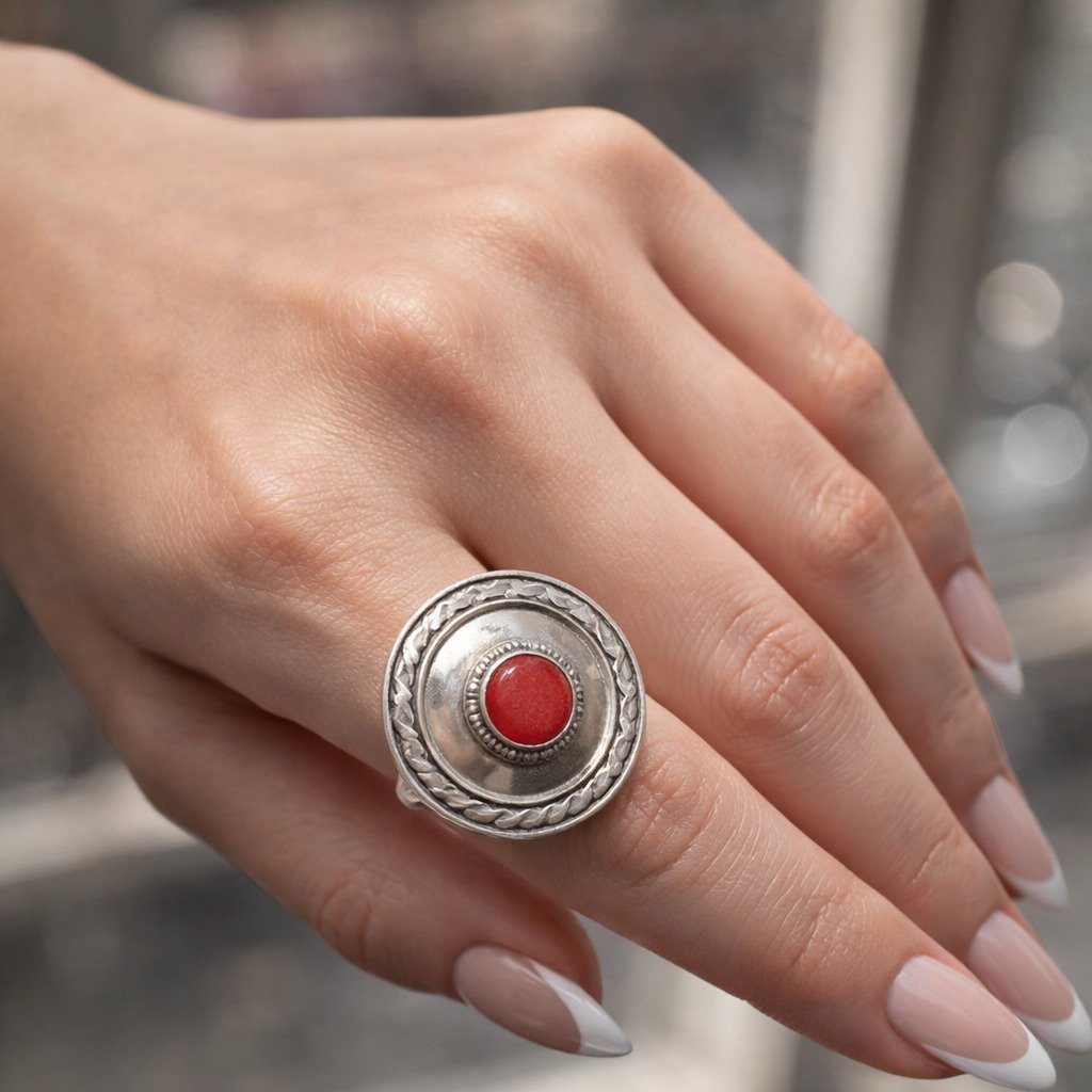 Anillo REDONDO CORAL C-105B