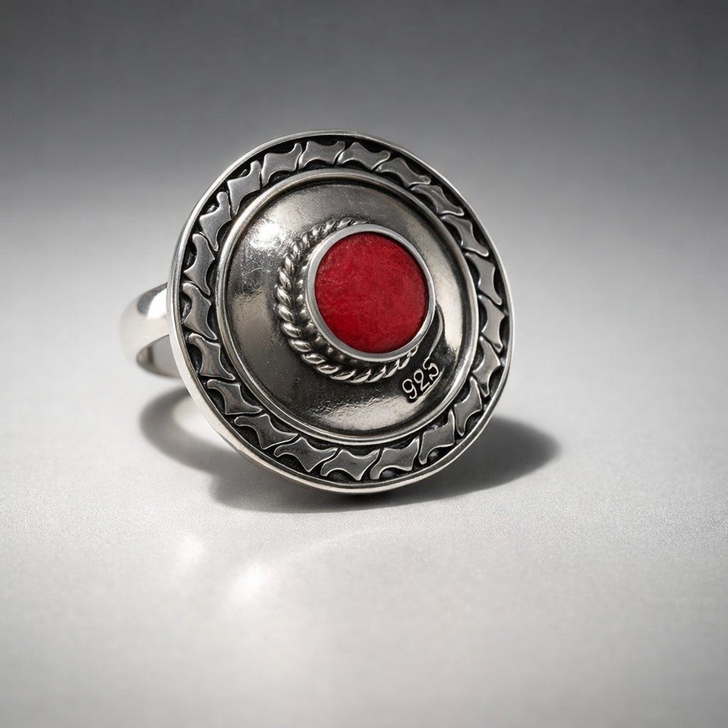 ANILLO CORAL ROJO C-105A