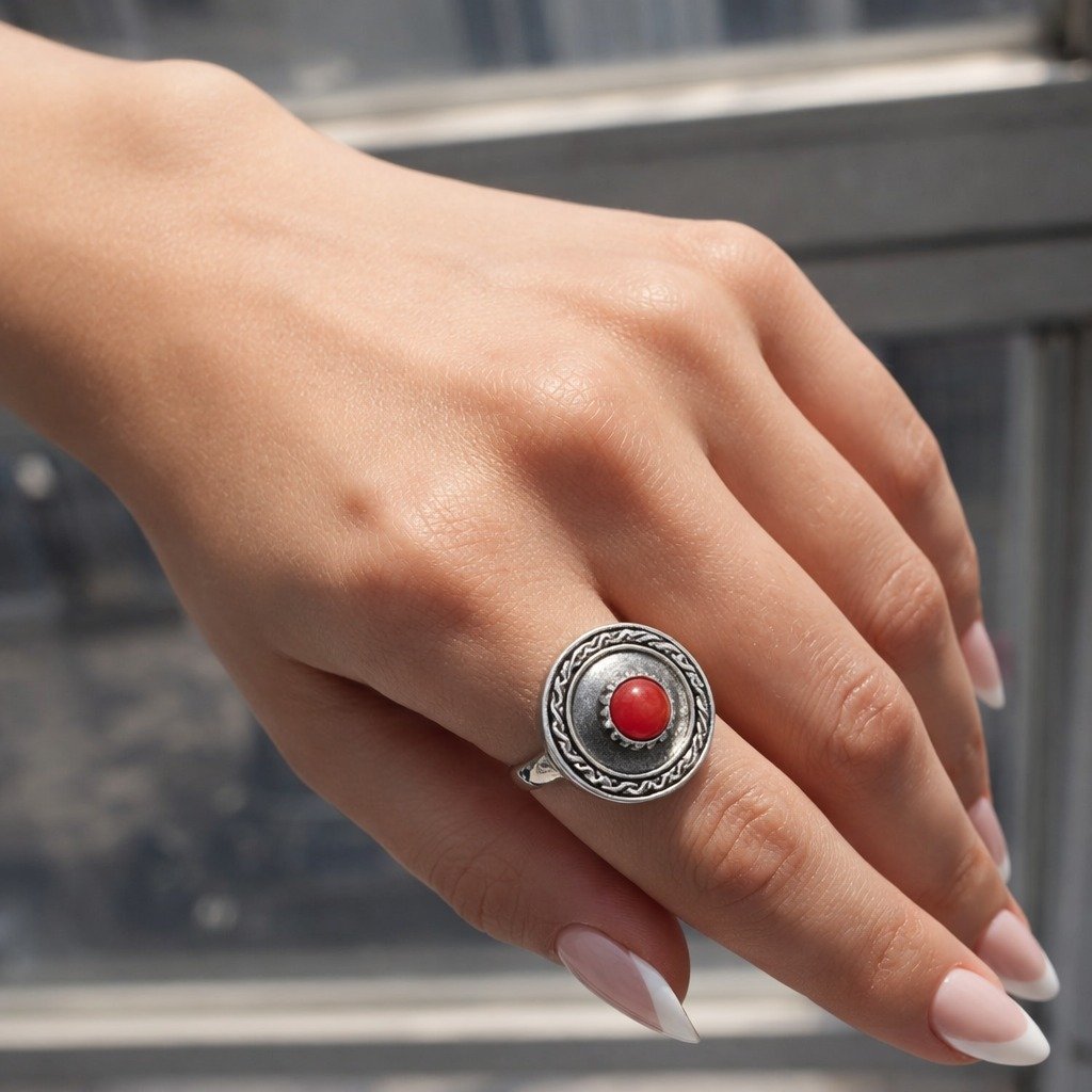 ANILLO CORAL ROJO C-105A
