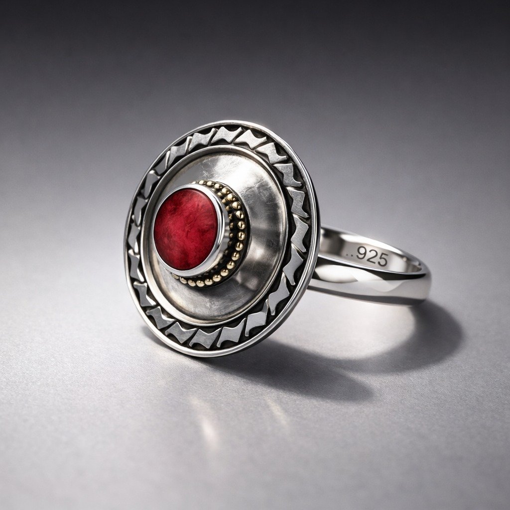 ANILLO CORAL ROJO C-105A
