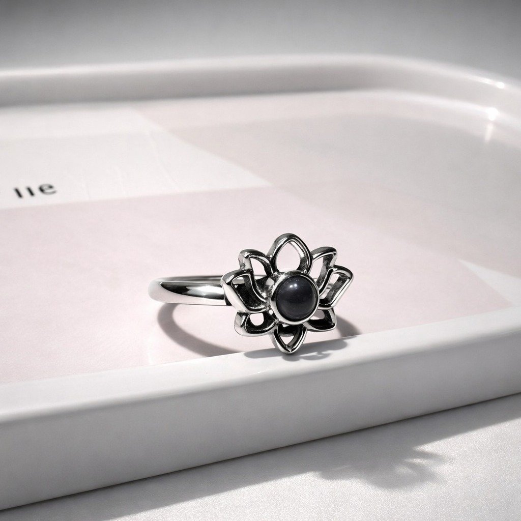 ANILLO FLOR PIEDRA  LUNAR C-111C