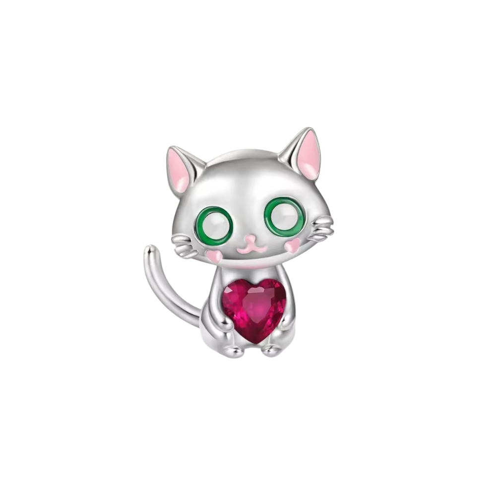 CHARMS GATO CORAZON ROJO T-1C