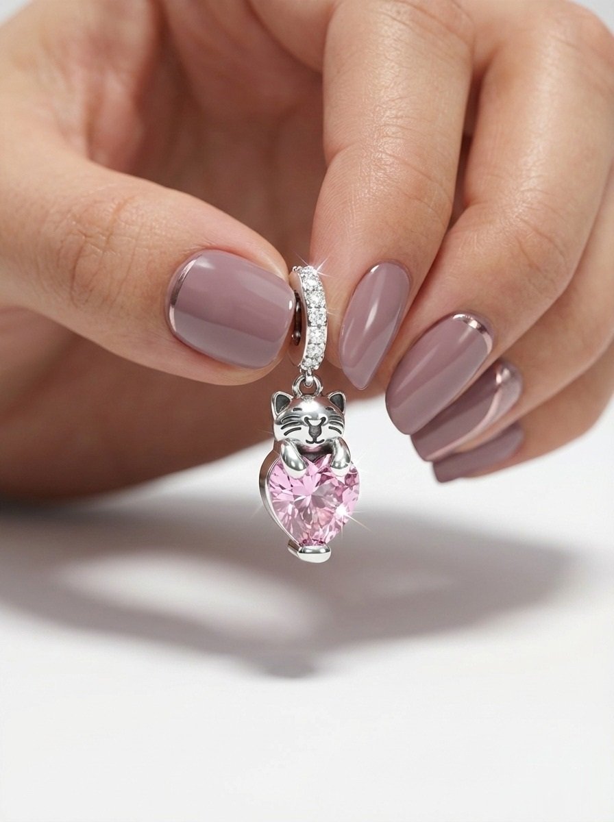 CHARMS GATO CORAZON ROSA T-1C