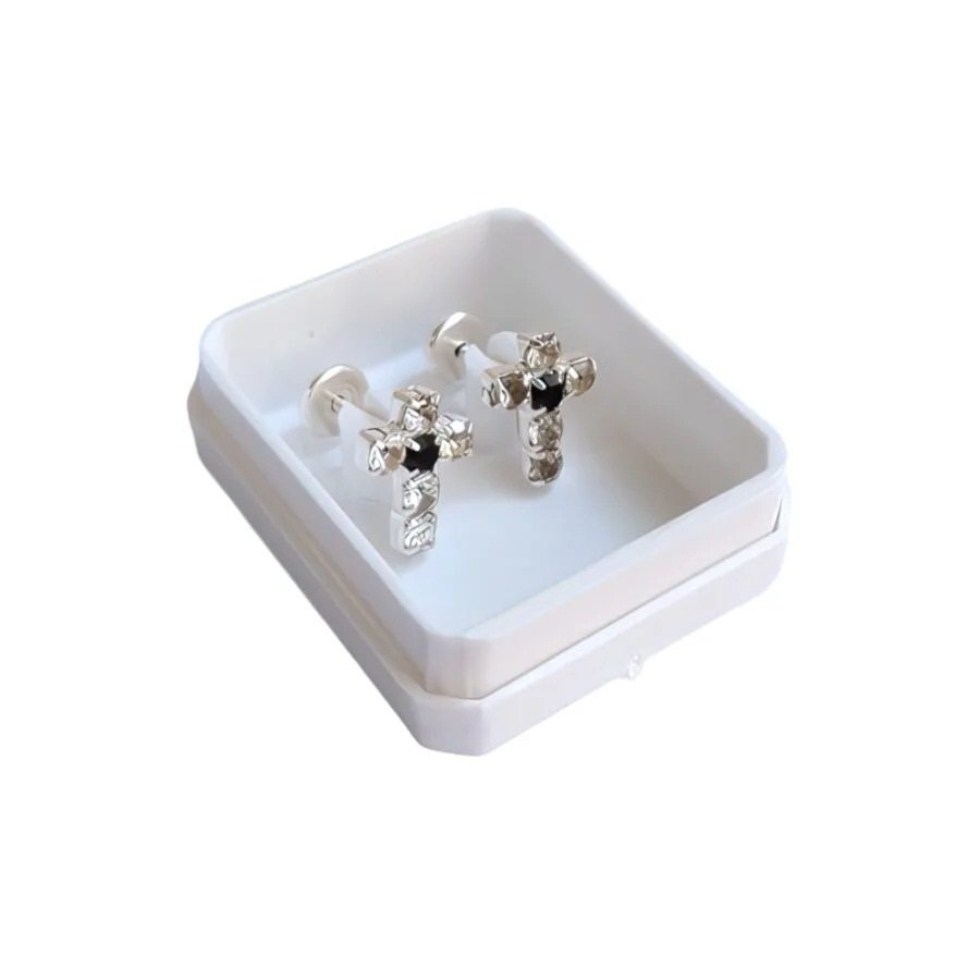 Abridor cruz blanca Baño de plata